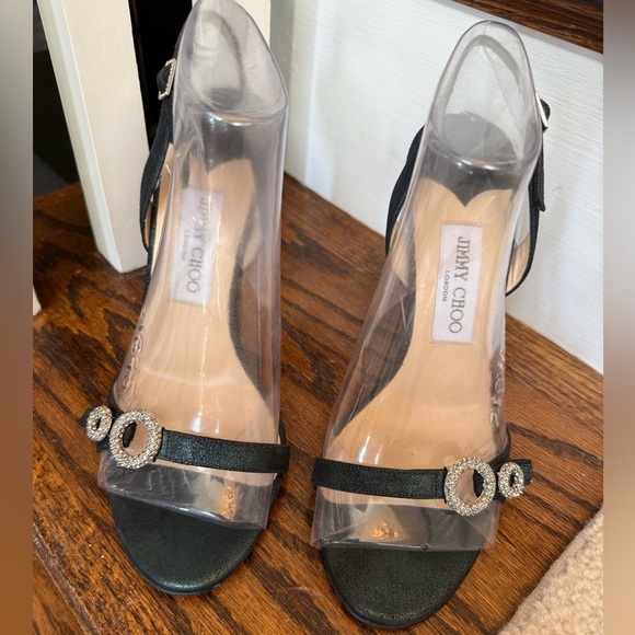 COPY - Jimmy Choo Heels/Pumps  Modnight Green with Diamanté Detail - Picture 1 of 14